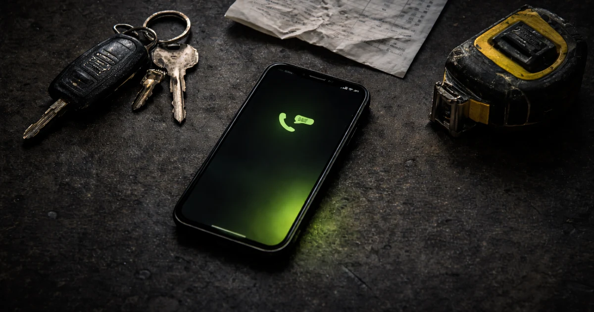 A split visual showing the costs a tradesperson tracks — van finance, insurance, fuel — versus the hidden cost of missed calls that never appears on any statement